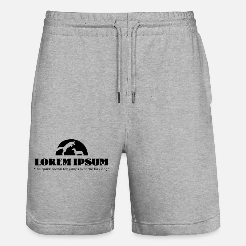 LoremIpsum – the quick brown fox ... - Stanley/Stella Trainer Unisex Organic Jogging Shorts - heather grey