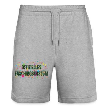 Costume officiel de carnaval - Short de jogging bio TRAINER Stanley/Stella unisexe - gris chiné - Devant - Nik (191cm) & Marisol (170cm)