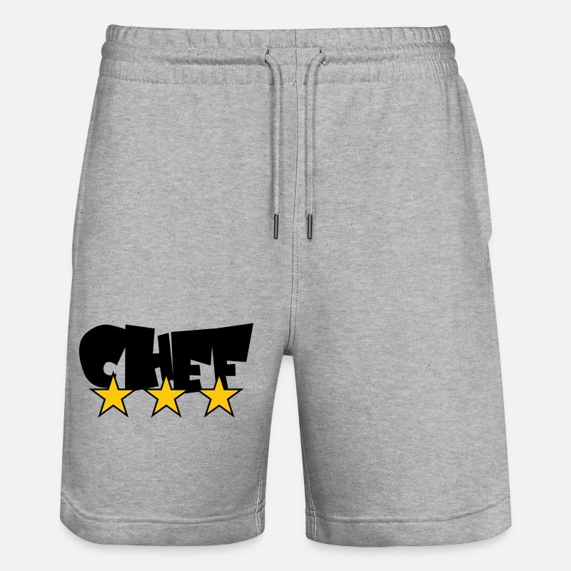 Chef Étoilé : Design 3 Étoiles Gastronomie - Short de jogging bio TRAINER Stanley/Stella unisexe - gris chiné