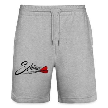 Schönes mit Dartpfeil, Darts, Dart - Stanley/Stella Unisex Bio Joggingshorts Trainer  - Grau meliert - Vorne - Nik (191cm) & Marisol (170cm)