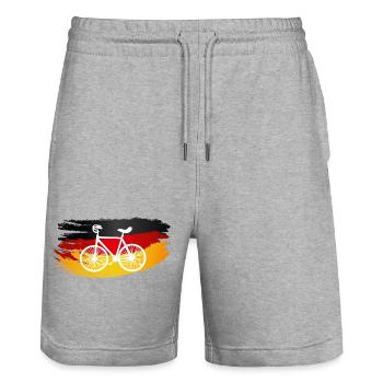 Cyclisme artistique, cyclisme artistique, cyclisme en salle, Allemagne - Short de jogging bio TRAINER Stanley/Stella unisexe - gris chiné - Devant - Nik (191cm) & Marisol (170cm)