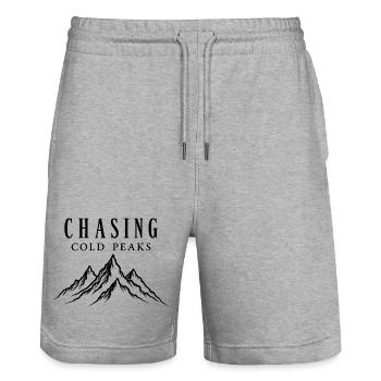 Chasing Cold Peaks Berge Wandern Outdoor - Stanley/Stella Unisex Bio Joggingshorts Trainer  - Grau meliert - Vorne - Nik (191cm) & Marisol (170cm)