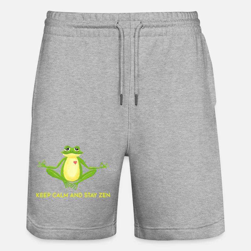 Grenouille Zen - Short de jogging bio TRAINER Stanley/Stella unisexe - gris chiné