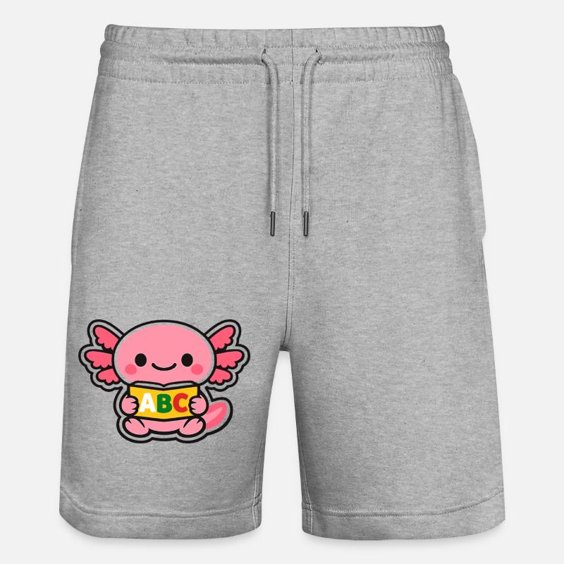 Axolotl ABC avec des ailes - Short de jogging bio TRAINER Stanley/Stella unisexe - gris chiné