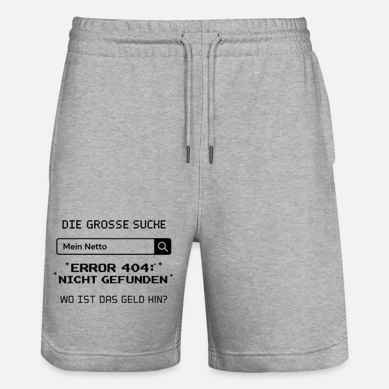 My Net Error 404 - Stanley/Stella Trainer Unisex Organic Jogging Shorts - heather grey