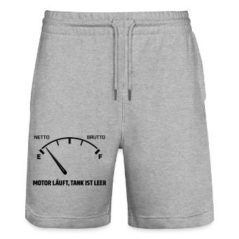 Motor Läuft Tank Leer - Stanley/Stella Unisex Bio Joggingshorts Trainer  - Grau meliert - Vorne - Nik (191cm) & Marisol (170cm)