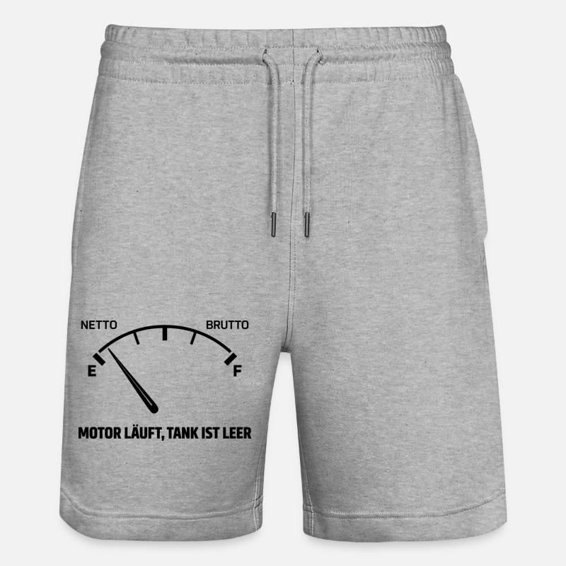 Engine runs tank empty - Stanley/Stella Trainer Unisex Organic Jogging Shorts - heather grey