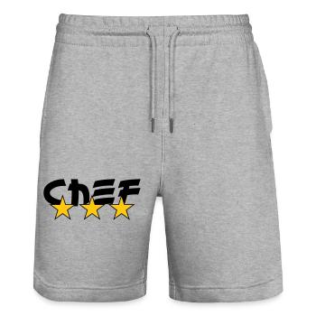 Chef - Cuisine - Cuisinier - Short de jogging bio TRAINER Stanley/Stella unisexe - gris chiné - Devant - Nik (191cm) & Marisol (170cm)