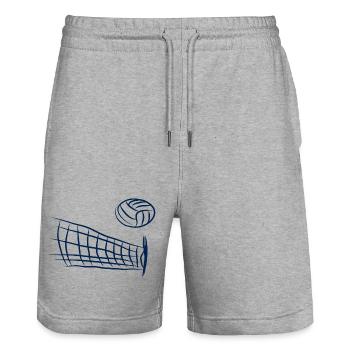 Volleyball Beach Volleyball Summer - Stanley/Stella Trainer Unisex Organic Jogging Shorts - heather grey - Front - Nik (191cm) & Marisol (170cm)