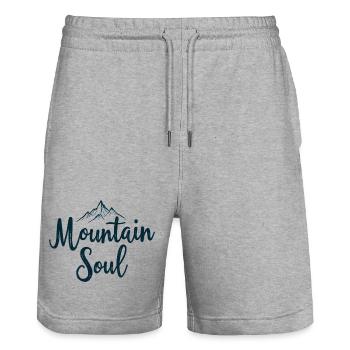 Mountain Soul Mountains Nature Hiking - Stanley/Stella Trainer Unisex Organic Jogging Shorts - heather grey - Front - Nik (191cm) & Marisol (170cm)