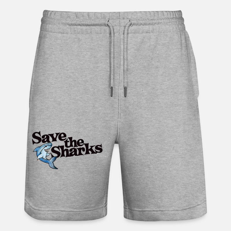 Graphique de l’océan Save the Sharks - Short de jogging bio TRAINER Stanley/Stella unisexe - gris chiné