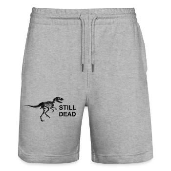 Dino Nihilisme - Short de jogging bio TRAINER Stanley/Stella unisexe - gris chiné - Devant - Nik (191cm) & Marisol (170cm)