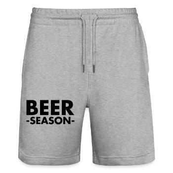 Beer Season - Bier Saison - Stanley/Stella Unisex Bio Joggingshorts Trainer  - Grau meliert - Vorne - Nik (191cm) & Marisol (170cm)