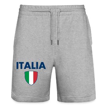 Armoiries de l’Italie - Italie - Italie - Italia - Short de jogging bio TRAINER Stanley/Stella unisexe - gris chiné - Devant - Nik (191cm) & Marisol (170cm)