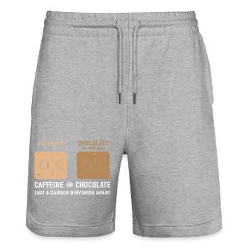 Chemistry Science Physics Laboratory Structural Formula - Stanley/Stella Trainer Unisex Organic Jogging Shorts - heather grey - Front - Nik (191cm) & Marisol (170cm)