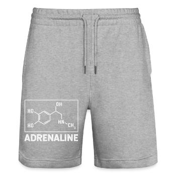 Chemistry Science Physics Laboratory Structural Formula - Stanley/Stella Trainer Unisex Organic Jogging Shorts - heather grey - Front - Nik (191cm) & Marisol (170cm)