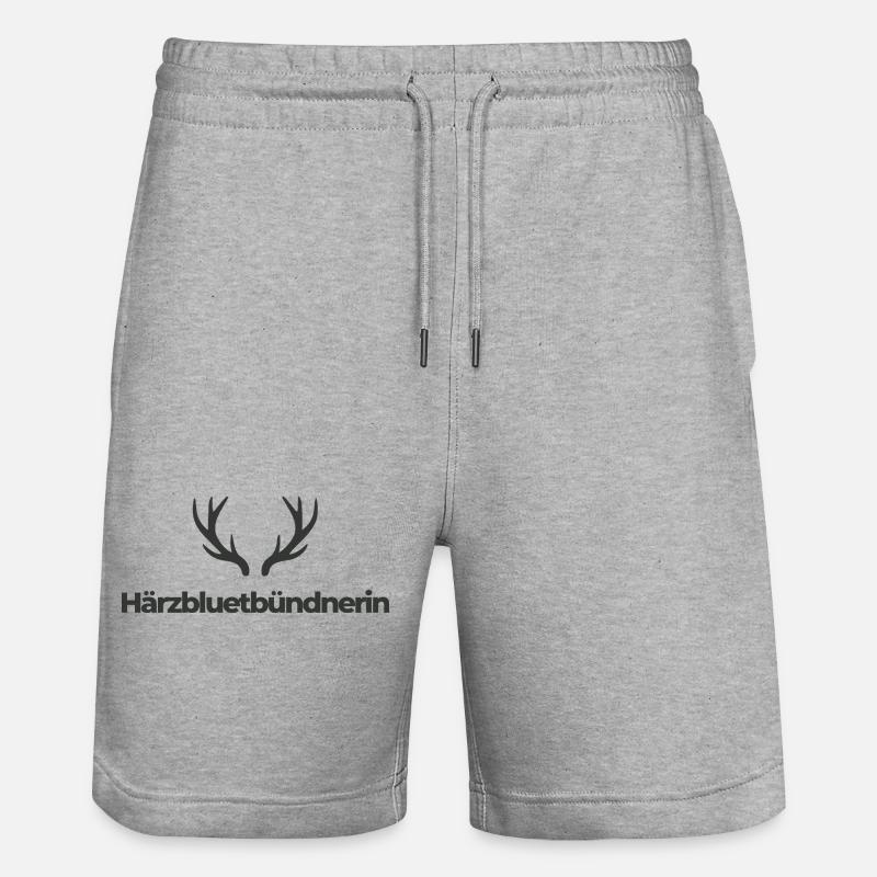 Härzbluetgraubünden - Short de jogging bio TRAINER Stanley/Stella unisexe - gris chiné
