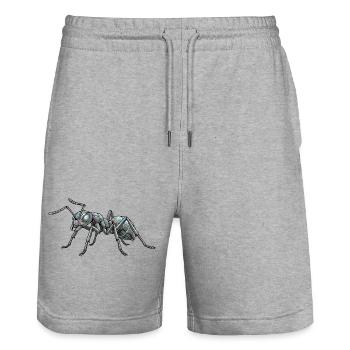 Motif de fourmi robotame fourmi Fourmi Cool - Short de jogging bio TRAINER Stanley/Stella unisexe - gris chiné - Devant - Nik (191cm) & Marisol (170cm)