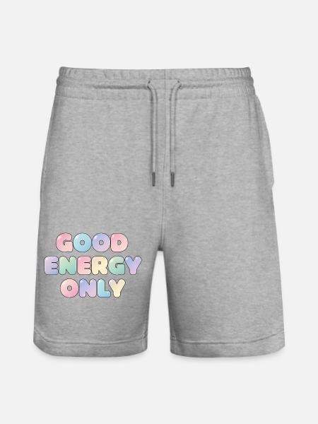 Good Energy Only Pastel Design - Stanley/Stella Trainer Unisex Organic Jogging Shorts - heather grey