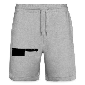 Meat cleaver - Stanley/Stella Trainer Unisex Organic Jogging Shorts - heather grey - Front - Nik (191cm) & Marisol (170cm)