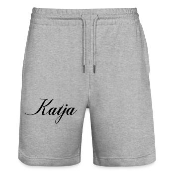 Katja Name - Stanley/Stella Unisex Bio Joggingshorts Trainer  - Grau meliert - Vorne - Nik (191cm) & Marisol (170cm)