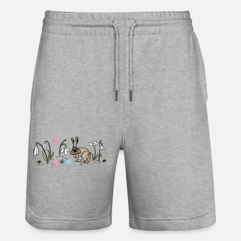Easter Bunny in Spring - Stanley/Stella Trainer Unisex Organic Jogging Shorts - heather grey