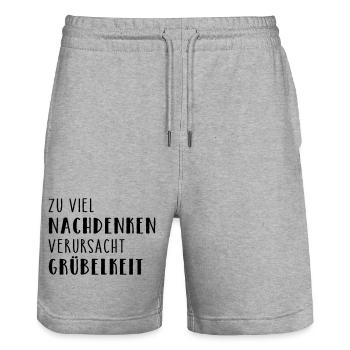 Méditation - Short de jogging bio TRAINER Stanley/Stella unisexe - gris chiné - Devant - Nik (191cm) & Marisol (170cm)