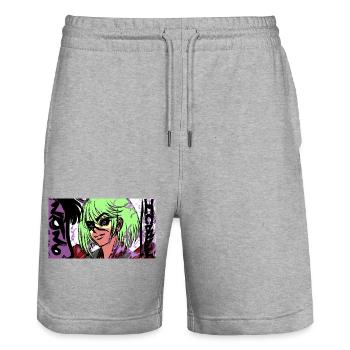 Spirit of the fire horse - Stanley/Stella Trainer Unisex Organic Jogging Shorts - heather grey - Front - Nik (191cm) & Marisol (170cm)