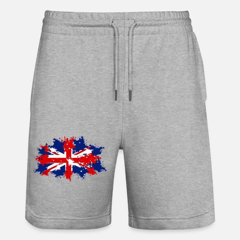 Éclaboussure du drapeau britannique - Short de jogging bio TRAINER Stanley/Stella unisexe - gris chiné