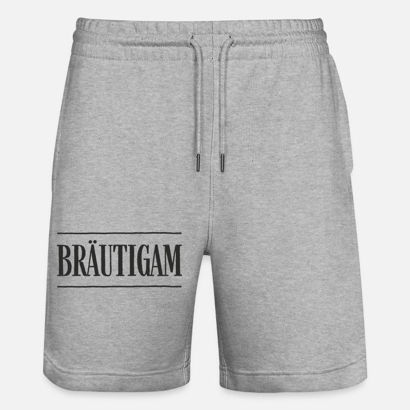 Bräutigam – Hochzeit & Junggesellenabschied - Stanley/Stella Unisex Bio Joggingshorts Trainer  - Grau meliert