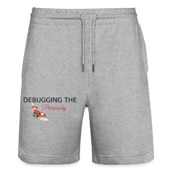 Debugging the Patriarchy - Feminist Tech Style - Stanley/Stella Trainer Unisex Organic Jogging Shorts - heather grey - Front - Nik (191cm) & Marisol (170cm)