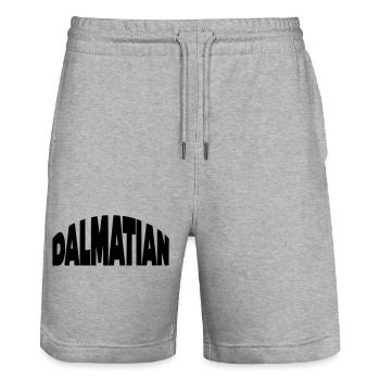Dalmatiner, Dalmatian Schriftzug - Stanley/Stella Unisex Bio Joggingshorts Trainer  - Grau meliert - Vorne - Nik (191cm) & Marisol (170cm)