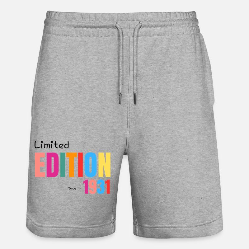 Limited edition Made in 1931 - Stanley/Stella Trainer Unisex Organic Jogging Shorts - heather grey