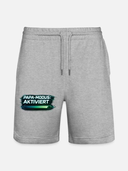 Mode Papa activé – Cadeau pour Papa - Short de jogging bio TRAINER Stanley/Stella unisexe - gris chiné