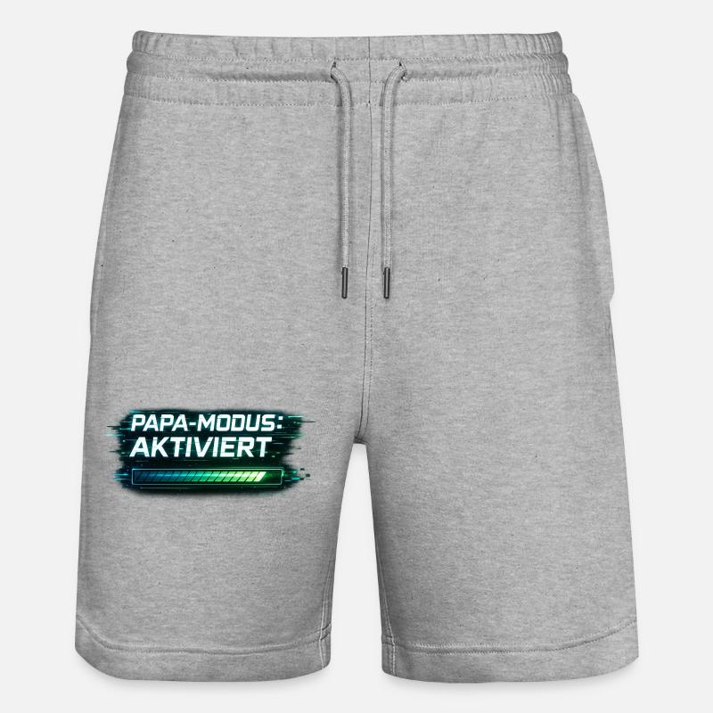 Mode Papa activé – Cadeau pour Papa - Short de jogging bio TRAINER Stanley/Stella unisexe - gris chiné