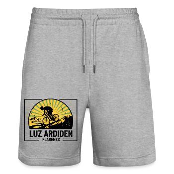 Luz Ardiden Pyrénées Cycling Lacets Art - Short de jogging bio TRAINER Stanley/Stella unisexe - gris chiné - Devant - Nik (191cm) & Marisol (170cm)