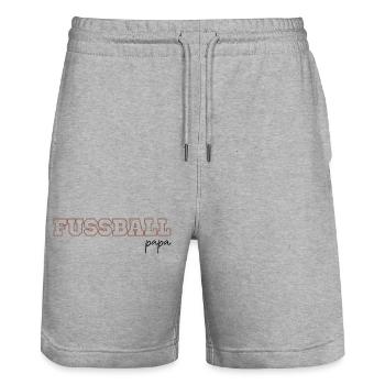 Fussball papa - Stanley/Stella Unisex Bio Joggingshorts Trainer  - Grau meliert - Vorne - Nik (191cm) & Marisol (170cm)