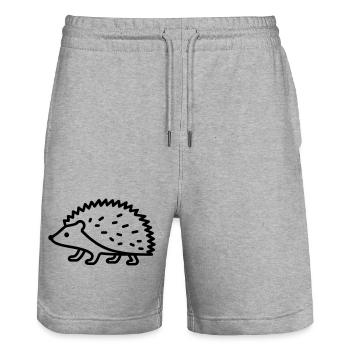 hedgehog - Stanley/Stella Trainer Unisex Organic Jogging Shorts - heather grey - Front - Nik (191cm) & Marisol (170cm)