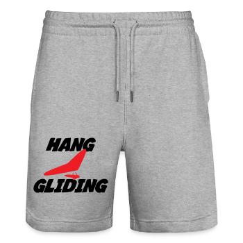 Hanggliding-Zentriertes Flügelabzeichen - Stanley/Stella Unisex Bio Joggingshorts Trainer  - Grau meliert - Vorne - Nik (191cm) & Marisol (170cm)