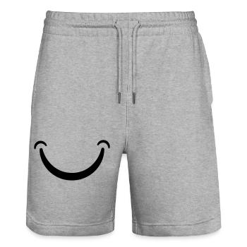 Smile - Stanley/Stella Trainer Unisex Organic Jogging Shorts - heather grey - Front - Nik (191cm) & Marisol (170cm)