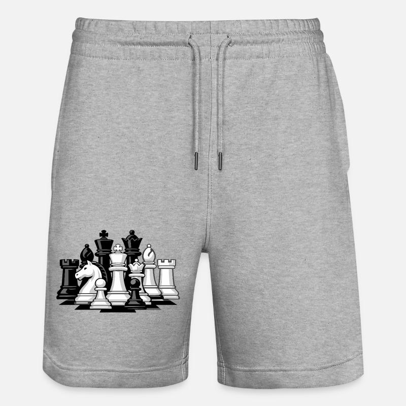 Disposizione dei pezzi degli scacchi - Pantaloncini da jogger ecologici unisex Trainer di Stanley/Stella - grigio melange
