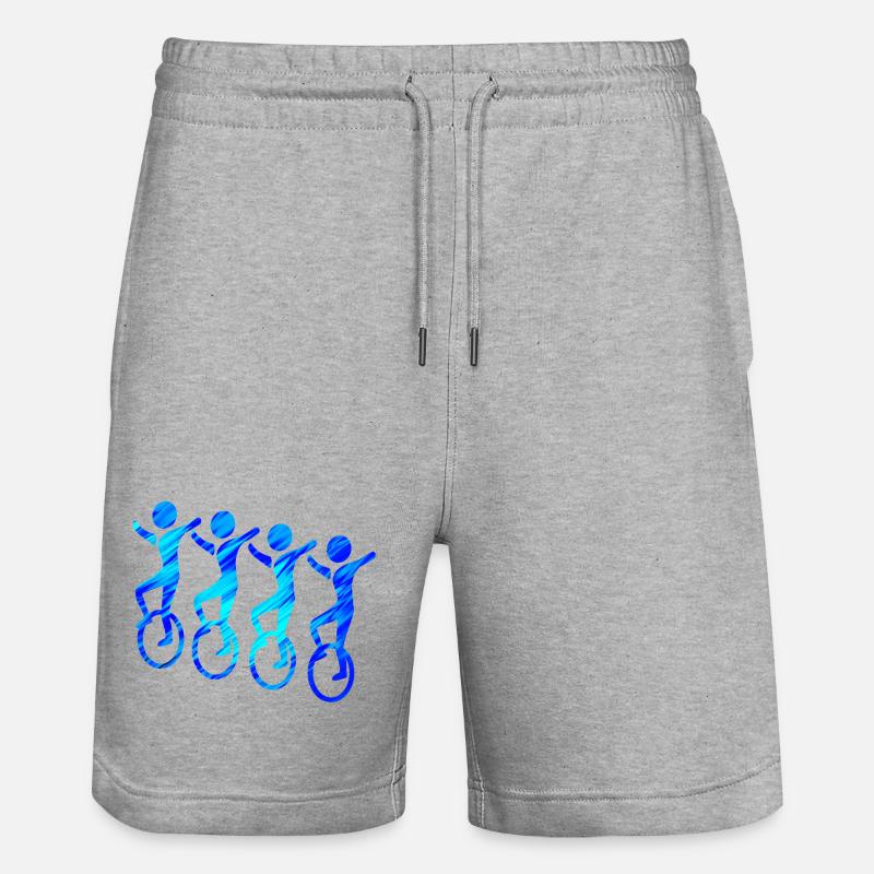 4er Einrad | Unicycling Freestyle - Stanley/Stella Unisex Bio Joggingshorts Trainer - Grau meliert