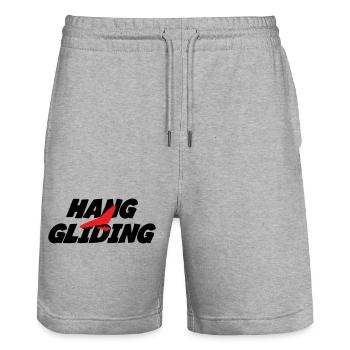 Intense Red Hang Gliding Graphic - Stanley/Stella Trainer Unisex Organic Jogging Shorts - heather grey - Front - Nik (191cm) & Marisol (170cm)