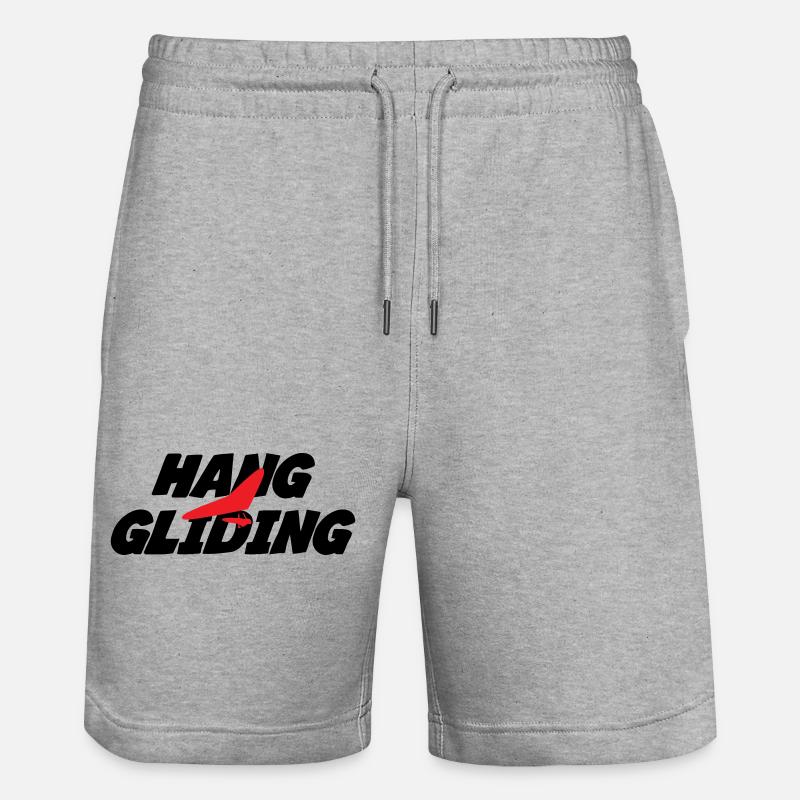 Intensive rote Drachenfliegergrafik - Stanley/Stella Unisex Bio Joggingshorts Trainer  - Grau meliert