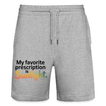 Naturopath Favorite Prescription Sunlight  - Stanley/Stella Trainer Unisex Organic Jogging Shorts - heather grey - Front - Nik (191cm) & Marisol (170cm)