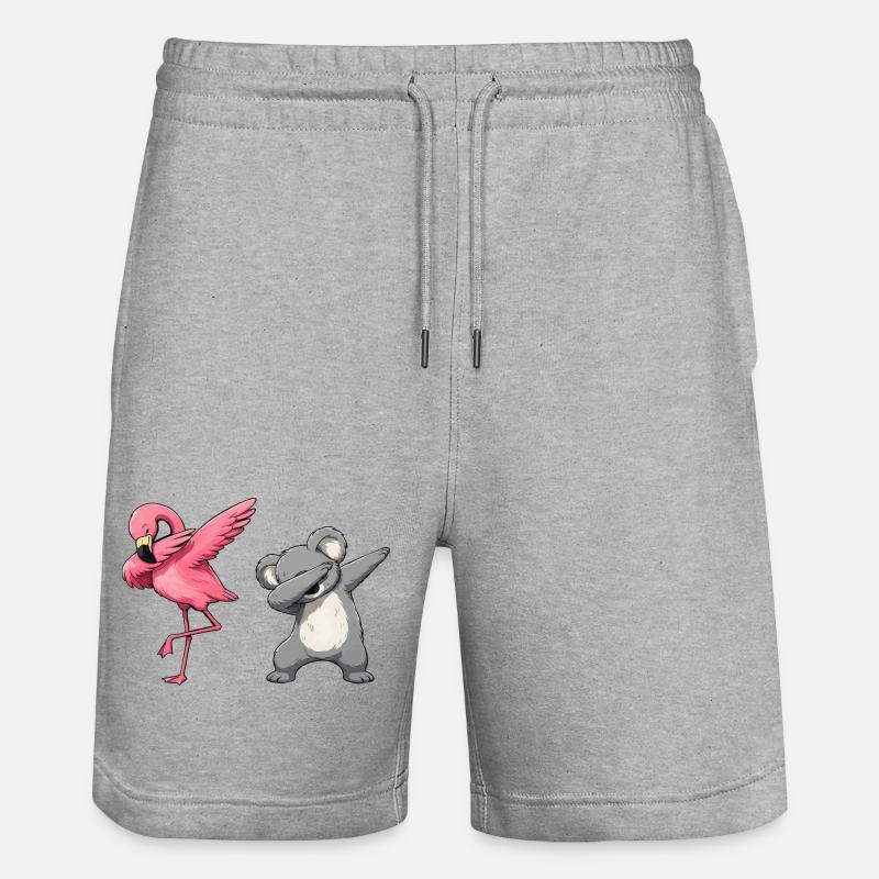 Flamingo Koala Dab Duo - Short de jogging bio TRAINER Stanley/Stella unisexe - gris chiné
