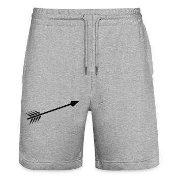 Flèche - Short de jogging bio TRAINER Stanley/Stella unisexe - gris chiné - Devant - Nik (191cm) & Marisol (170cm)