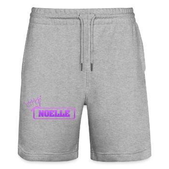 Geschenk für Noelle - Stanley/Stella Unisex Bio Joggingshorts Trainer  - Grau meliert - Vorne - Nik (191cm) & Marisol (170cm)