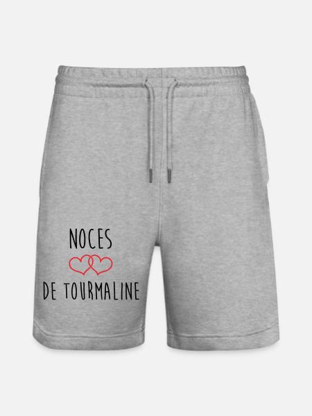 Turmalin-Hochzeit 52 Jahre Ehe - Stanley/Stella Unisex Bio Joggingshorts Trainer  - Grau meliert
