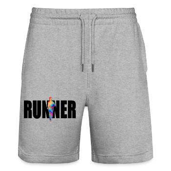 Coureur - Short de jogging bio TRAINER Stanley/Stella unisexe - gris chiné - Devant - Nik (191cm) & Marisol (170cm)